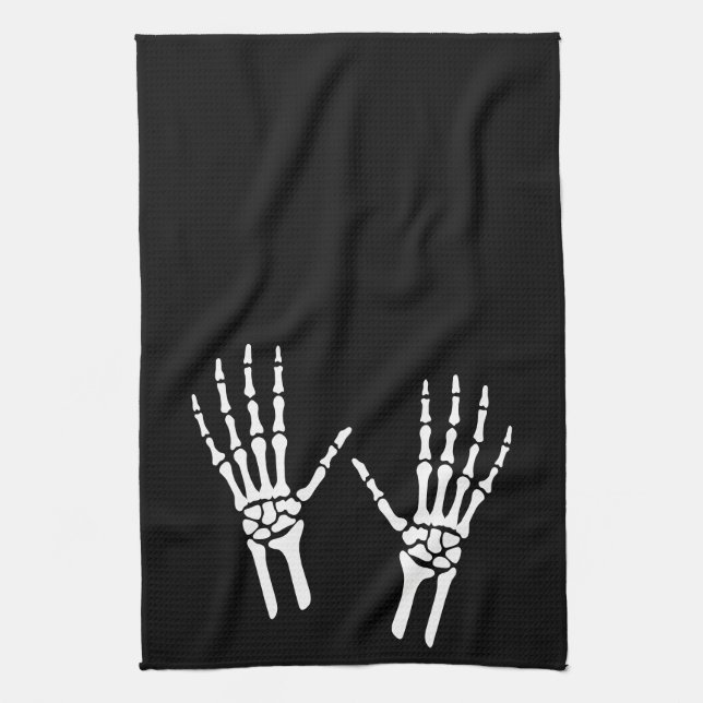Two Bony Skeleton Hands  Kitchen Towel (Vertical)