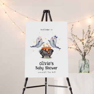 Two Boos Ghost Twins Baby Shower Welcome Sign