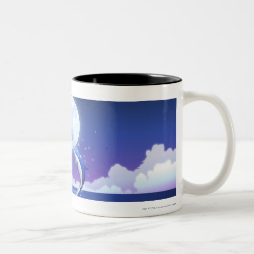 Two bottle_nosed dolphins jumping out of water Two_Tone coffee mug