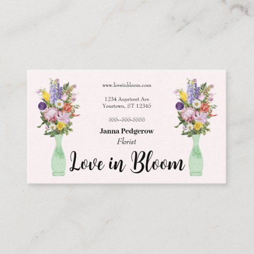 Two Bouquets Florist Business Card