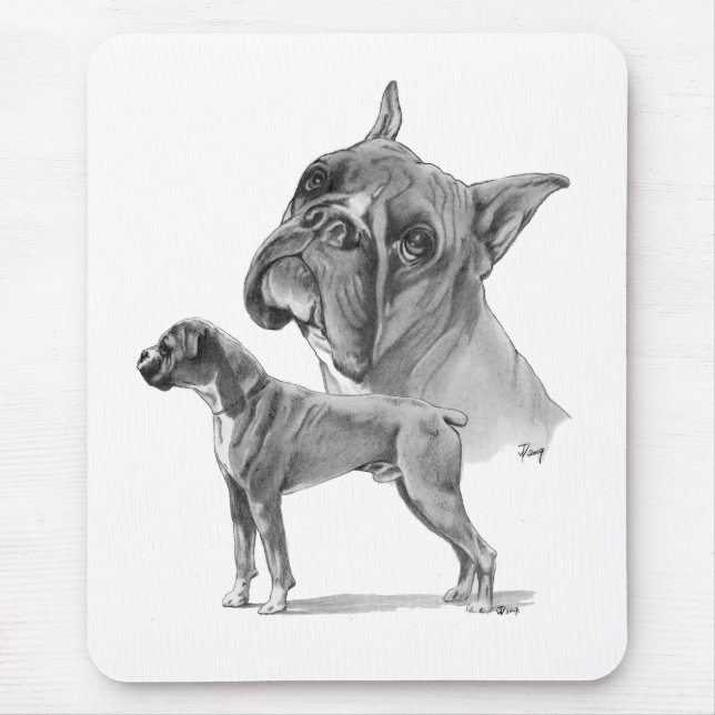 Two Boxer Dogs Mouse Pad (Front)