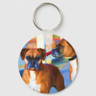 Two Boxers Art keychain