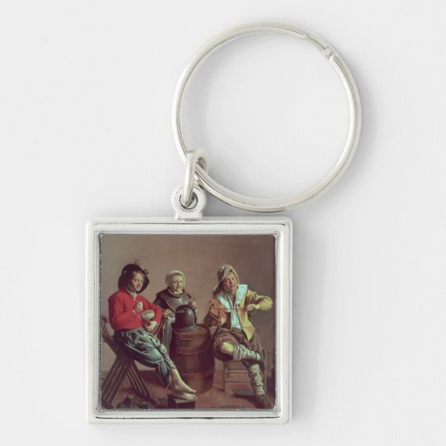 Two Boys and a Girl Making Music, 1629 Keychain (Front)