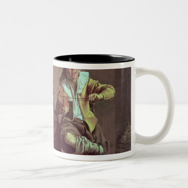 Two Boys and a Girl Making Music, 1629 Two-Tone Coffee Mug (Right)