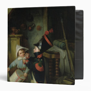 Two Boys Dressing Up as Soldiers 3 Ring Binder