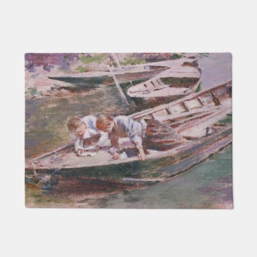Two Boys in a Boat by Theodore Robinson Doormat