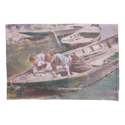 Two Boys in a Boat by Theodore Robinson Pillow Case