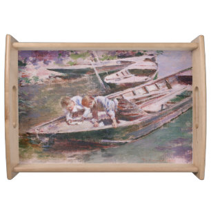 Two Boys in a Boat (by Theodore Robinson) Serving Tray