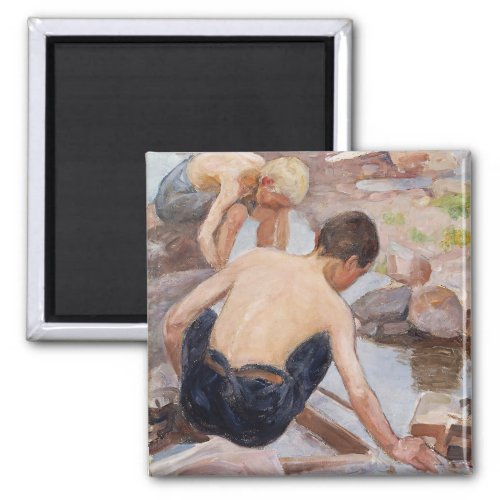 Two Boys On The Shore Pekka Halonen  Magnet