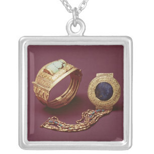 Two bracelets, from the Tomb of Tutankhamun Silver Plated Necklace