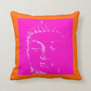 Two Branching Out Pink/orange Buddha Pillow by TwoBranchingOut at Zazzle