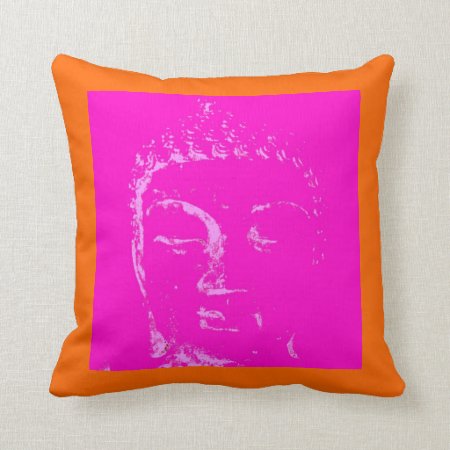 Two Branching Out Pink/orange Buddha Pillow