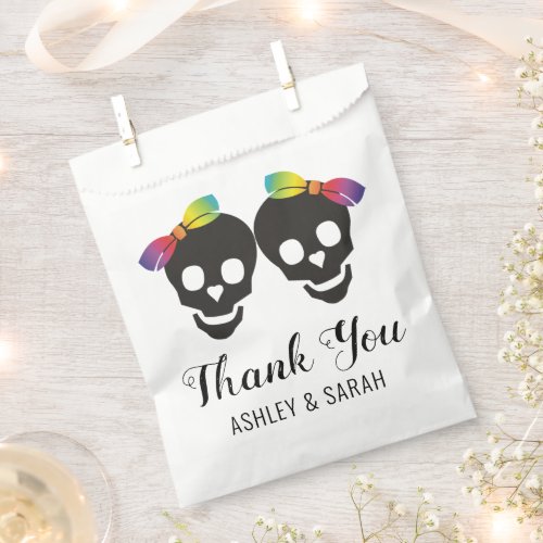 Two brides and confetti Thank You lesbian wedding Favor Bag