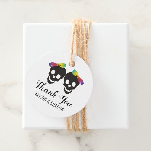 Two brides and confetti Thank You lesbian wedding Favor Tags