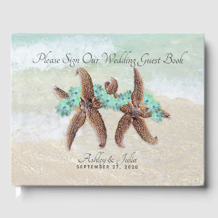 Two Brides Beach Themed Wedding Guest Book