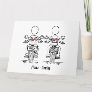 Two Brides Biker Motorcycle Wedding Card
