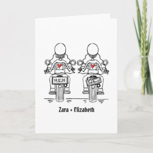 Two Brides Biker Motorcycle Wedding Invitation