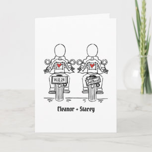 Two Brides Biker Motorcycle Wedding Invitation