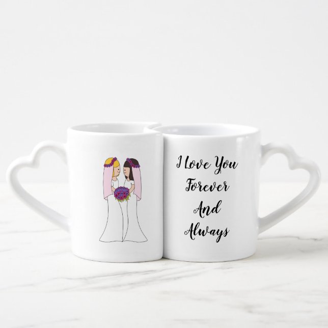Two Brides Coffee Mug Set (Back Nesting)