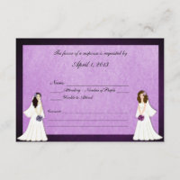 Two Brides Custom Lesbian Wedding RSVP Cards