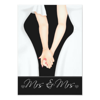 Two Brides In Dresses Lesbian Wedding Invitation