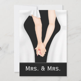 Two Brides In Dresses Lesbian Wedding Invitation