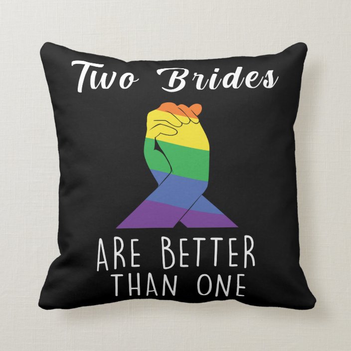 Two Brides Lesbian Wedding Party Equal Rights Throw Pillow