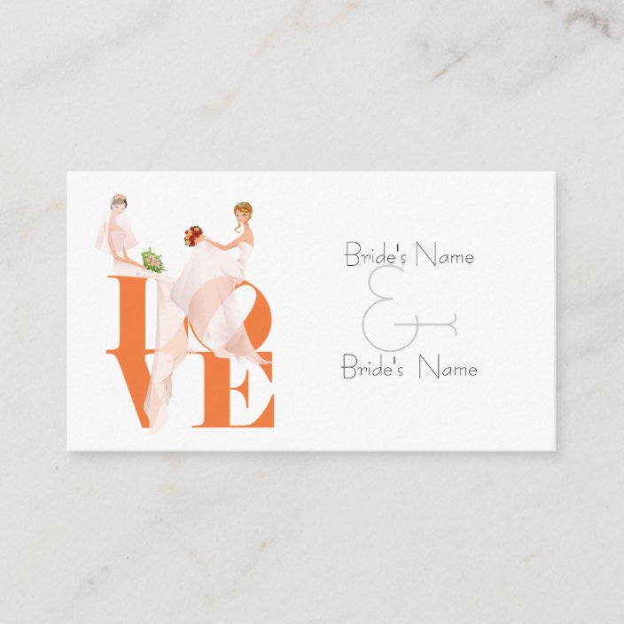 Two Brides LOVE Lesbian Website Wedding Card Zazzle.com