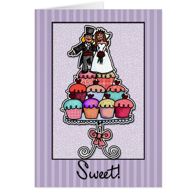 Two Brides on Cupcake Stack Cards (Front)