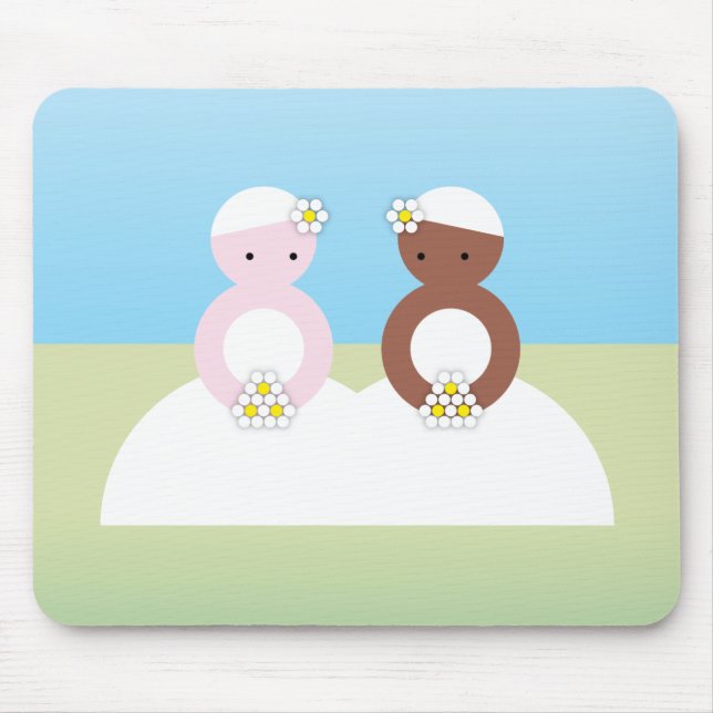 Two brides one caucasian mouse pad (Front)