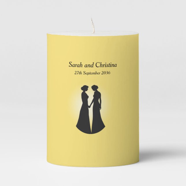 Two Brides Pillar Candle (Front)