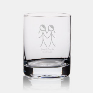 Two Brides Rainbow Love Rocks Glass