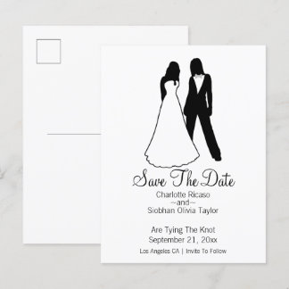 Two Brides Save The Date Wedding Announcement Postcard