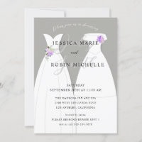 Two Brides Wedding Dress Lesbians Shower Purple