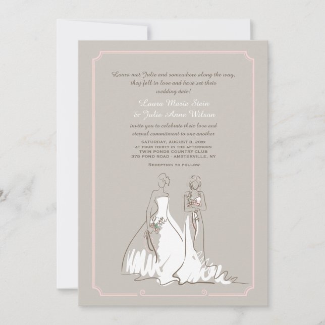 Two Brides Wedding Invitation (Front)