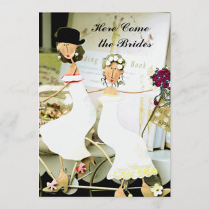 Two Brides Wedding Invitation with  two Brides