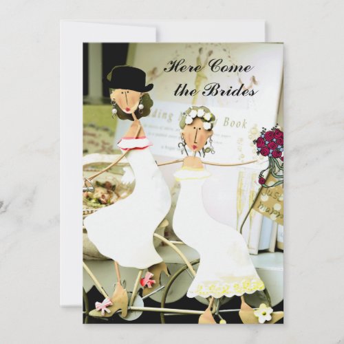 Two Brides Wedding Invitation with  two Brides