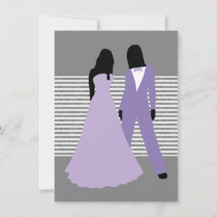 Two Brides Wedding (Lilac And Grey) Invitation