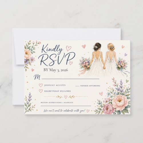 Two Brides Wedding RSVP Card