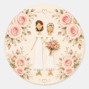 Two Brides Wedding Sticker