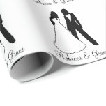 Two Brides Wedding Wrapping Paper<br><div class="desc">Two brides pride .. one bride in a dress the other in a suit .. ideal for the lesbian wedding .. designer customizable gay wedding gift wrap / wrapping ...  personalized paper roll for the civil ceremony / wedding / anniversary from Ricaso</div>