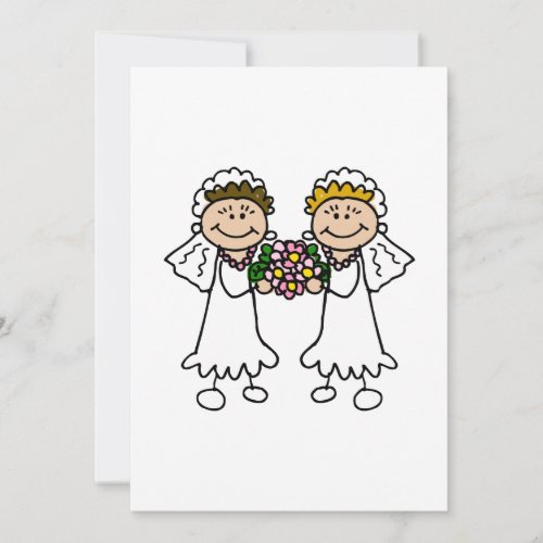 Two Brides with Flowers Invitation