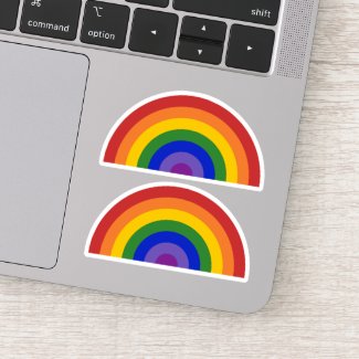 Two Bright Rainbow LGBTQ Pride Sticker
