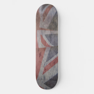 two British flags skateboard grunge 8-1/2" Deck