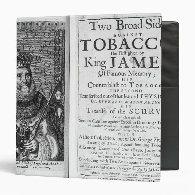 'Two Broadsides Against Tobacco 3 Ring Binder (Front/Inside)