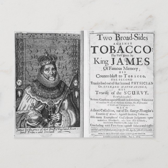 'Two Broadsides Against Tobacco Postcard (Front)