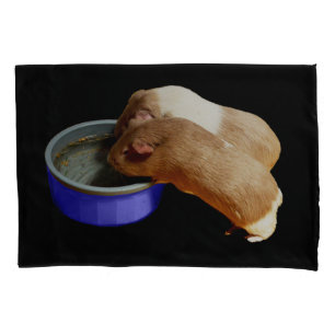 Two Brown And White Guinea Pigs, Pillow Case