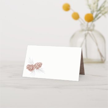 Two Brown Pine Cones Drawing Art Place Cards by mylittleedenweddings at Zazzle