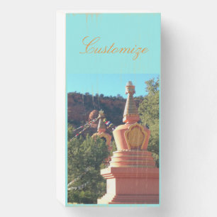 Two Buddhist Stupas Thunder_Cove Wooden Box Sign