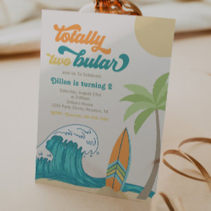 Two-Bular Birthday Invitation   Surf Invitation